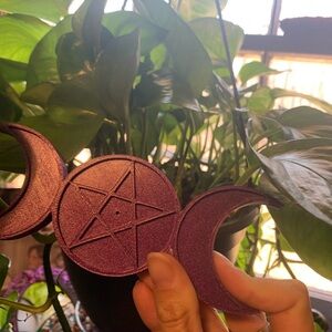 Triple moon Purple Moon incense holder